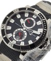 Maxi Marine Diver Chronometer in Steel on Black Rubber in Black Dial