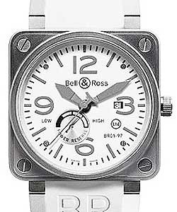 BR 01-97 Commando - White Dial Steel on Rubber with White Dial