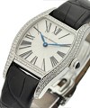Richeville Ladies  with Diamond Bezel Steel on Strap with Silver Guilloche Dial
