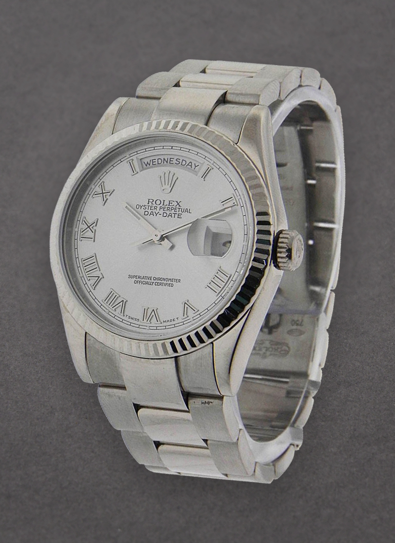 Pre-Owned Rolex President - 36mm - White Gold - Fluted Bezel