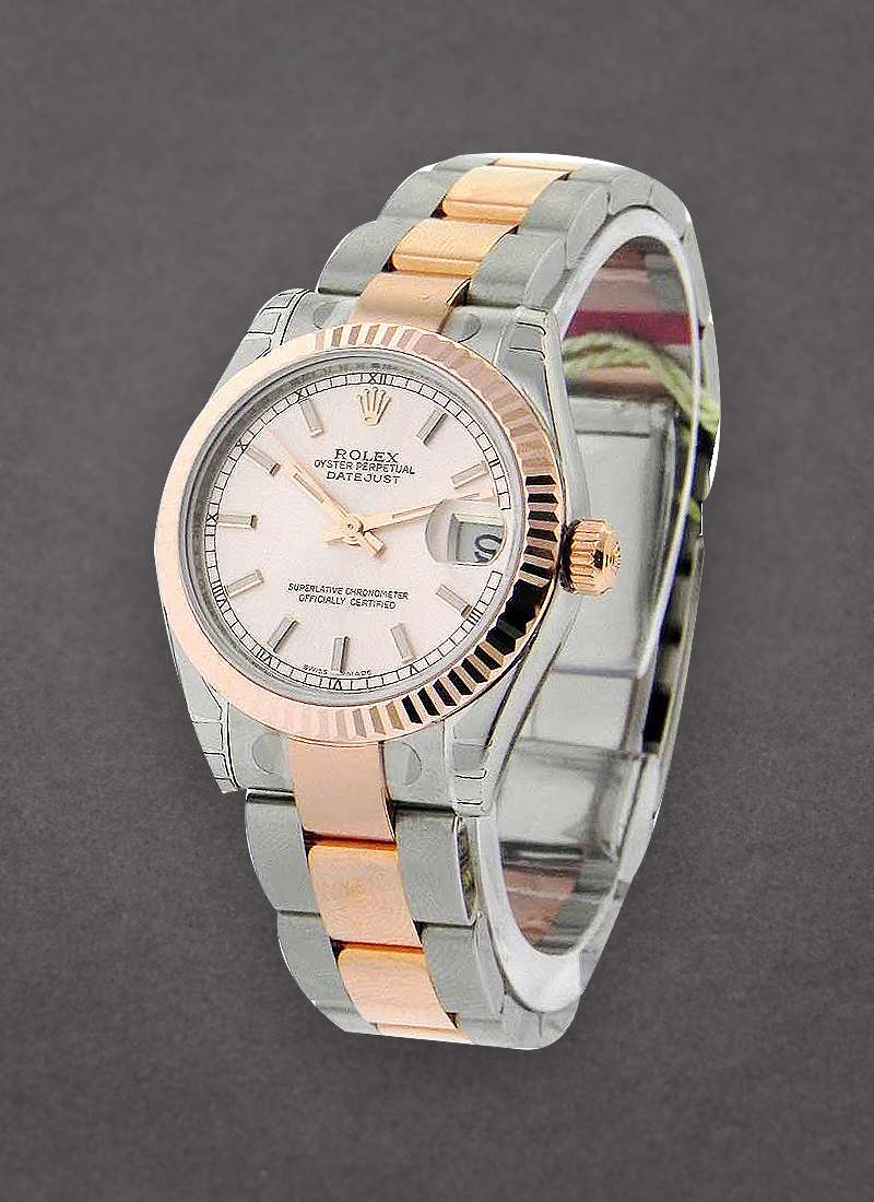 Rolex Unworn 2-Tone Datejust 31mm with Rose Gold Fluted Bezel