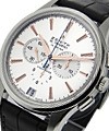 36''000 VPH Mens Wristwatch in Steel on Black Alligator Lerather Strap with Silver Sunray Dial