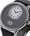 Jaquet Droz Petite Heure Minute Circled Slate in White Gold on Black Crocodile Leather Strap with Slate Grey Dial