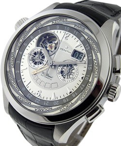 Grande Class Traveller - Multicity  Steel on Strap with Silver Guilloche Dial