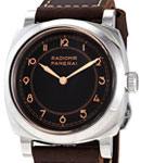 Radiomir 1940 in AISI 316L Polished Stainless Steel on Brown Leather Strap with Black Dial 