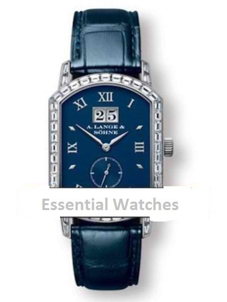 Grand Arkade in White Gold with Diamond Bezel on Blue Crocodile Leather Strap with Blue Dial