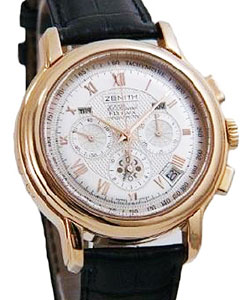 ChronoMaster XT Moonage in Rose Gold on Black Alligator Leather Strap with Silver Guilloche Dial