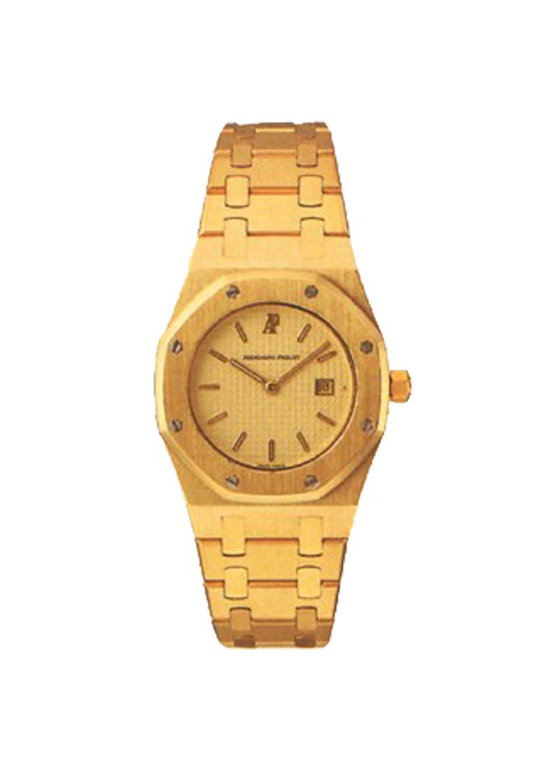 Audemars Piguet Royal Oak Silver Dial Ladies 18 Carat Yellow Gold Watch  67651BA.ZZ.1261BA.01