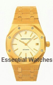 Royal Oak Automatic in Yellow Gold on Yellow Gold Bracelet with Ivory Dial