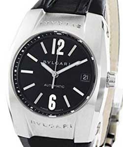 Ergon 35mm Mid Size in Steel Steel on Strap with Black Dial