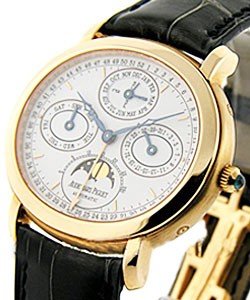 Millenary Perpetual Calendar in Rose Gold on Black Leather Strap with Silver Dial