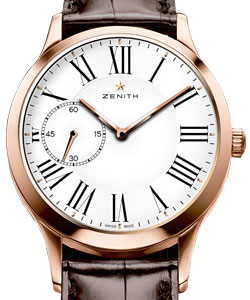 Class Ultra Thin Lady Automatique in Rose Gold on Brown Alligator Leather Strap with White Dial