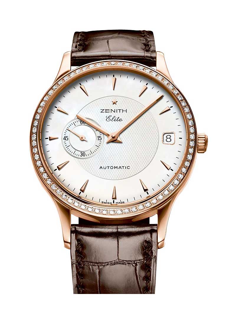 Zenith Class Elite Automatic in Rose Gold with Daimond Bezel