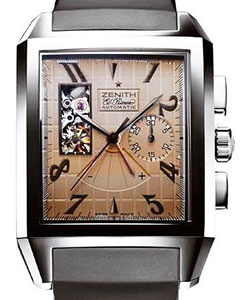 Grande Port Royal Open in Steel on Black Rubber Strap with Brown Dial