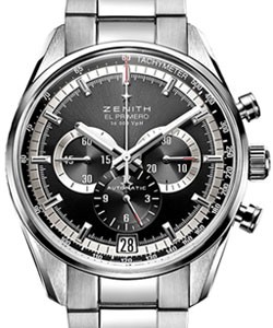 El Primero 36000 VPH Chronograph in Steel on Steel Bracelet with Silver Dial