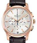 El Primero Captain Chronograph in Rose Gold Rose Gold on Strap with Silver Dial
