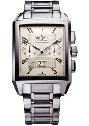 Port Royal Grande Date in Steel  On Bracelet with Ivory Guilloche Dial