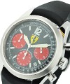 Ferrari F1 Chronograph 40mm in Steel On Black Rubber Strap with Black Dial