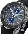Cousteau Aquatimer Chronograph 2010 in Steel  on Black Rubber Strap with Grey and Blue Dial