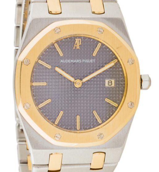 Royal Oak Quartz in Two-Tone on Steel and Yellow Gold Bracelet with Grey Dial