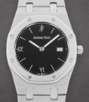 Royal Oak 33mm Quartz in Steel and Platinum Case on Steel and Platinum Bracelet with Black Dial