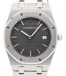 Royal Oak Quartz in Steel Steel on Bracelet with Black Dial