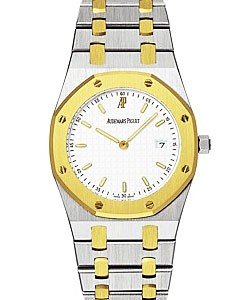Royal Oak Quartz in Steel and Yellow Gold Bezel on Steel and Yellow Gold Bracelet with White Dial