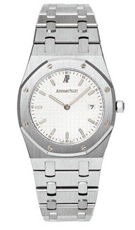 Royal Oak Quartz in Steel Steel on Bracelet with White Dial