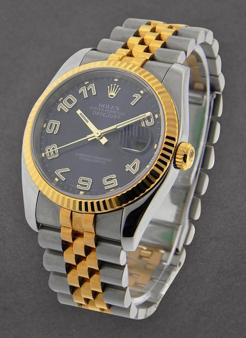 Rolex Unworn Datejust 36mm in Steel with Yellow Gold Fluted Bezel