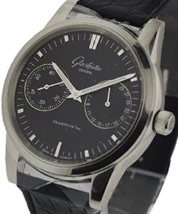 Senator Automatic Hand Date in Steel on Strap with Black Dial
