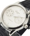 Senator Automatic Hand Date in Steel on Strap with Silver Dial