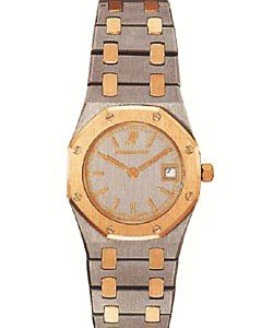 Royal Oak Ladies Quartz in Steel and Rose Gold on 2-Tone Bracelet with Grey Dial