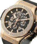 Aero Bang - Skeleton Chronograph with Diamond Bezel Rose Gold on Strap - Limited Edition
