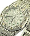 Mini Royal Oak with Pave Diamonds White Gold on Bracelet - Pave Diamond Dial