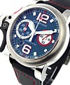 Graham Chronofighter Trigger Steel on Strap with Blue Dial and Red Accents