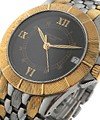 Neptune Mens in 2-Tone Steel and Yellow Gold on Bracelet with Black Dial