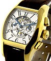 Lady's Richeville Chronograph Yellw Gold on Strap with Skeleton Movement