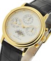 Leman Perpetual Calendar Split Seconds in Yellow Gold on Black Crocodile Leather Strap with White Dial