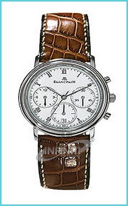 Villeret Chronograph in Steel Steel on Strap with White Dial