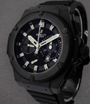 King Power Split Second Power Reserve in Black Ceramic on Black Rubber Strap with Black DIal