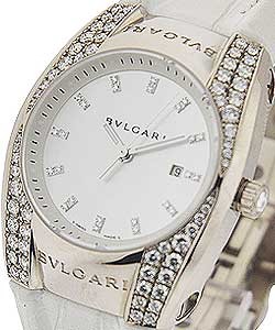 Ergon 30mm in White Gold w/ Diamond Bezel on Strap with White MOP Diamond Dial