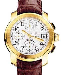 Capeland Chronograph in Yellow Gold on Brown Crocodile Leather Strap with Silver Dial