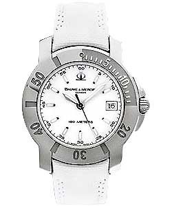 Capelend S Quartz in Steel on White Leather Strap with White Dial