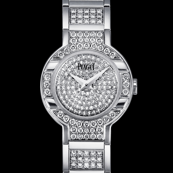 Piaget Polo Exceptional Pieces in White Gold with Diamond Bezel on White Gold Diamond Bracelet with Pave Diamond Dial