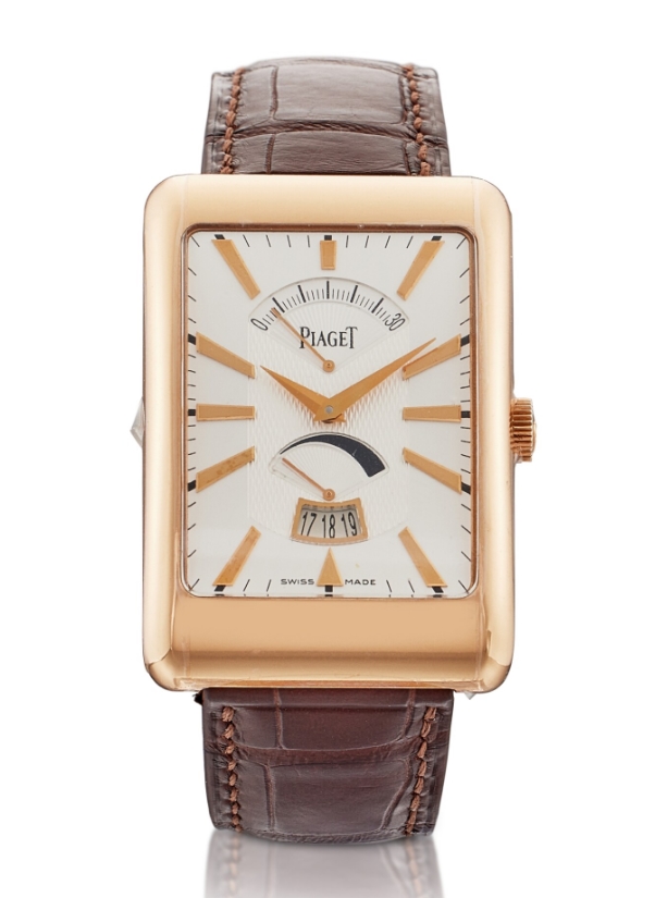 Black Tie Men's Automatic in Rose Gold on Brown Leather Strap with Silver Dial