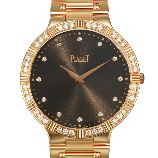 Dancer Automatic in Rose Gold with Diamond Bezel  on Rose Gold Bracelet with Black Dial