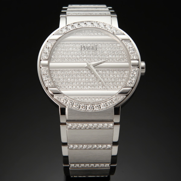 Polo Men's Automatic in White Gold with Diamond Bezel on White Gold Diamond Bracelet with Silver Diamond Dial