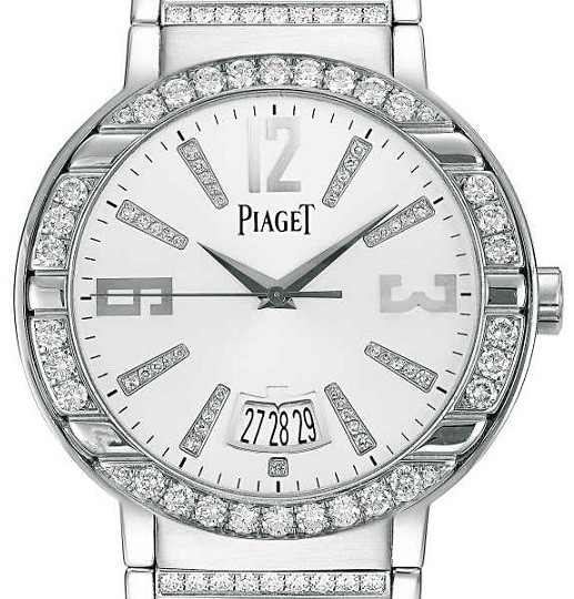 Polo Men's Automatic in White Gold with Diamond Bezel on White Gold Bracelet with Silver Diamond Dial