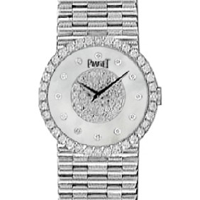 Tradition Men's Automatic in White Gold with Diamond Bezel on White Gold Bracelet with Diamond Dial