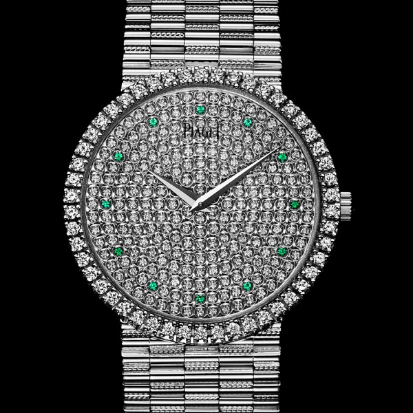 Tradition Men's Automatic in White Gold with Diamond Bezel on White Gold Bracelet with Pave Diamond Dial